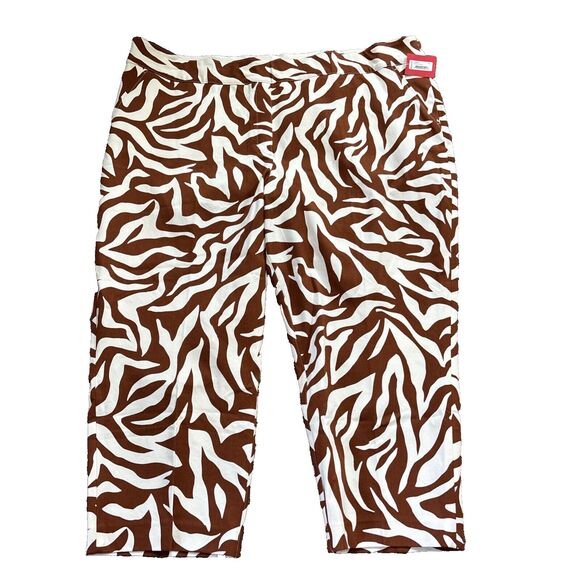 New Tags Spanx On-the-Go Printed Ankle Petite Straight Pant Clay Zebra Stripe 3X - Picture 1 of 11